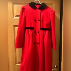 Girls winter coat size 14.  70% wool.  Red and. Black.  Lined.